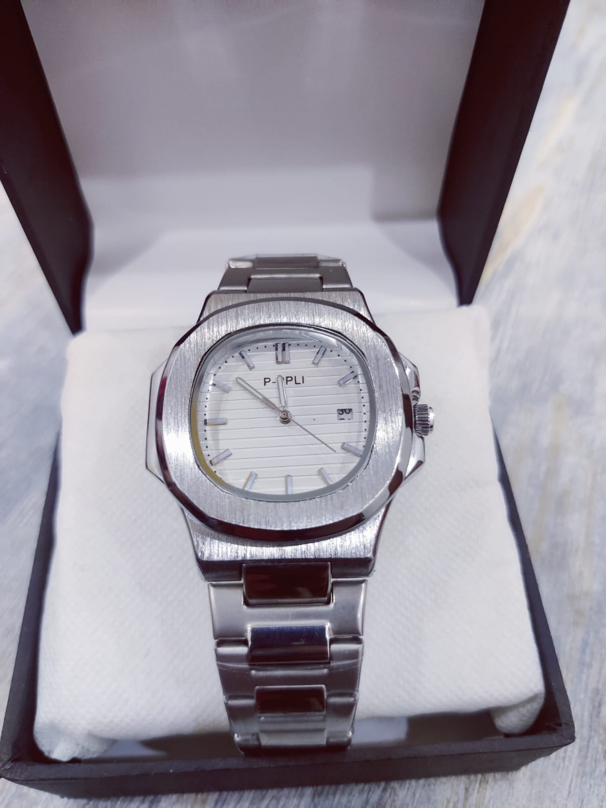 Patek Philippe Men Watch | Silver Colour With White Dial